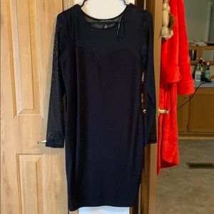 Mesh long sleeve dress